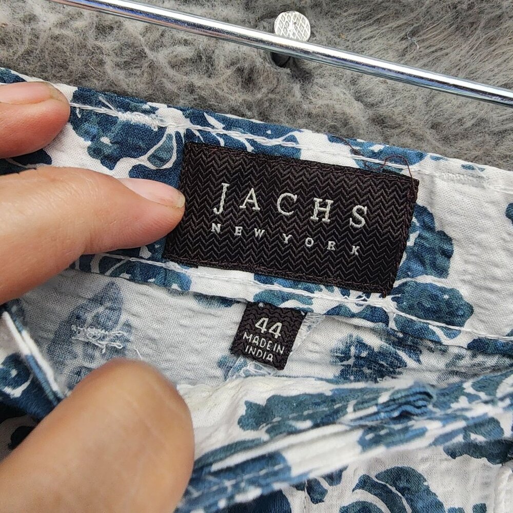 Jachs Shorts Mens 44 White & Blue Floral Print Mid Rise Flat Front *NWT* - Picture 4 of 12